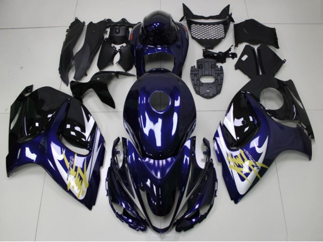 Carene Moto Suzuki GSXR 1300 Hayabusa 2008-2020 - Blu Scuro Bianco Oro