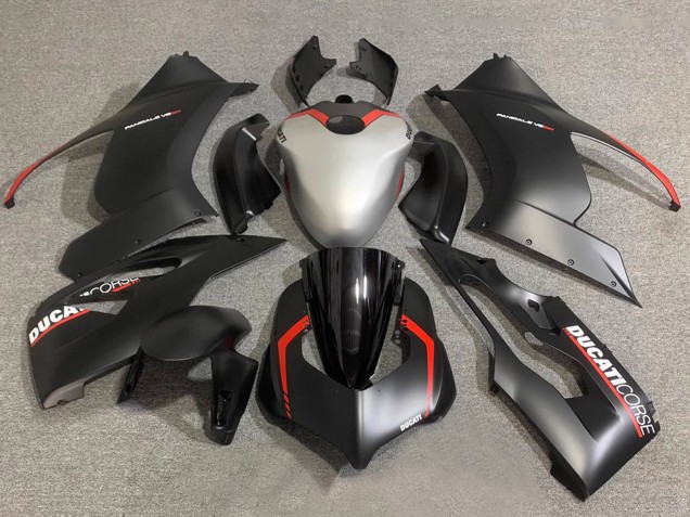 Carene Moto Ducati Panigale V2 2020-2024 - Argento Rosso Nero Opaco Corse