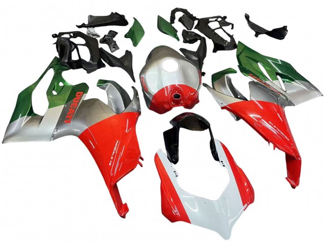 Carene Moto Ducati Panigale V2 2020-2024 - Argento Rosso Verde