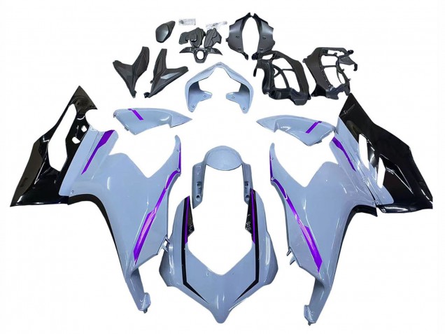 Carene Moto Ducati Panigale V2 2020-2024 - Grigio Lucido Viola Nero Lucido