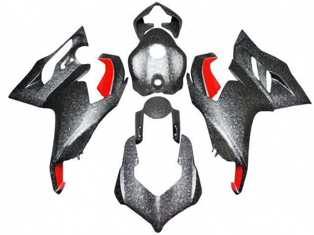Carene Moto Ducati Panigale V2 2020-2024 - Nero Forgiato Fibra di Carbonio Stile Rosso
