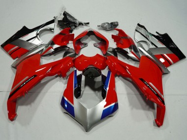 Carene Moto Ducati Panigale V4 V4S 2018-2019 - Argento Rosso Blu Nero Lucido