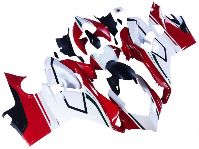 Carene Moto Ducati Panigale V4 V4S 2018-2019 - Bianco Rosso Verde Nero Lucido