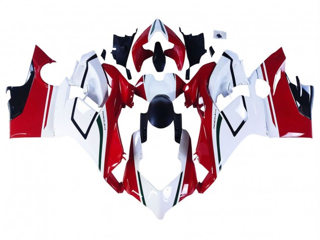Carene Moto Ducati Panigale V4 V4S 2018-2019 - Bianco Rosso Verde Nero Lucido