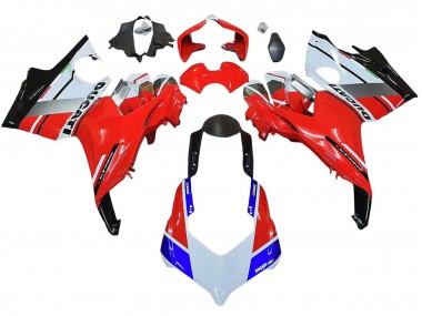 Carene Moto Ducati Panigale V4 V4S 2018-2019 - Bianco Argento Rosso Nero Lucido