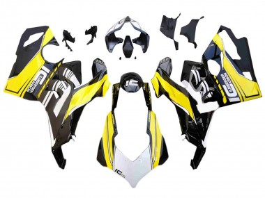 Carene Moto Ducati Panigale V4 V4S 2018-2019 - Bianco Giallo Nero Lucido