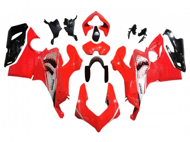 Carene Moto Ducati Panigale V4 V4S 2018-2019 - Argento Rosso Nero Lucido