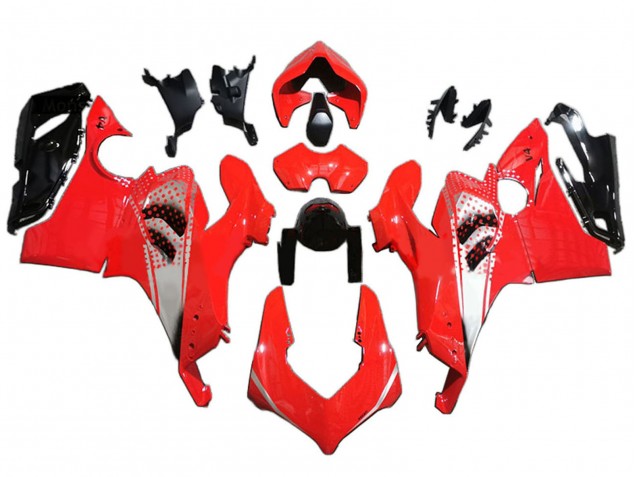 Carene Moto Ducati Panigale V4 V4S 2020-2021 - Rosso Bianco Nero Lucido
