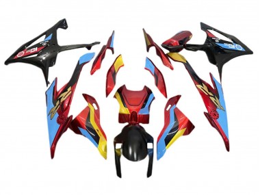 Carene Moto BMW S1000RR 2019-2022 - Azzurro Chiaro Rosso Oro
