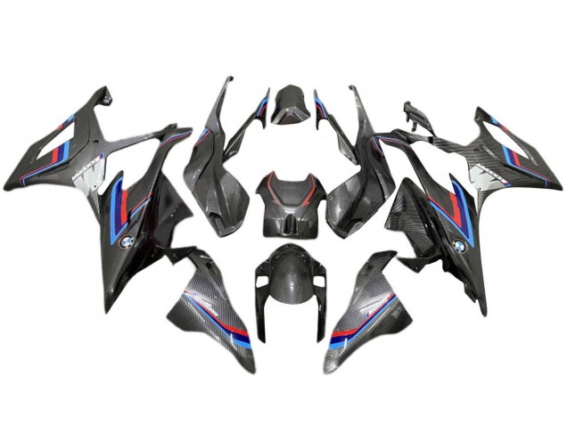 Carena Moto BMW S1000RR 2019-2022 - Nero Blu Rosso Fibra di Carbonio