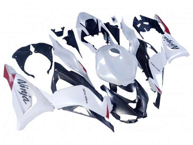 Carene Moto Kawasaki ZX6R 2023-2025 - Bianco Perla Nero Rosso