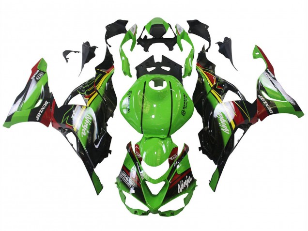 Carene Moto Kawasaki ZX6R 2023-2025 - Verde Nero Rosso Giallo Dunlop