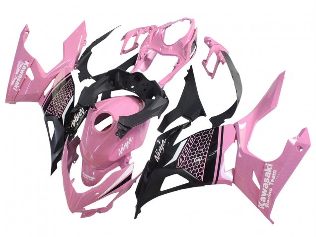Carene Moto Kawasaki Ninja 400 2018-2024 - Rosa Nero Opaco Honeycomb
