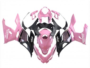Carene Moto Kawasaki Ninja 400 2018-2024 - Rosa Nero Opaco Honeycomb