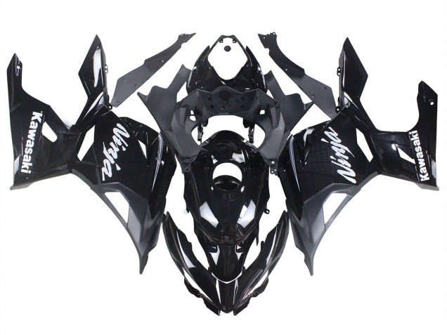 Carene Moto Kawasaki Ninja 400 2018-2024 - Nero Lucido Nero Opaco Bianco Decals