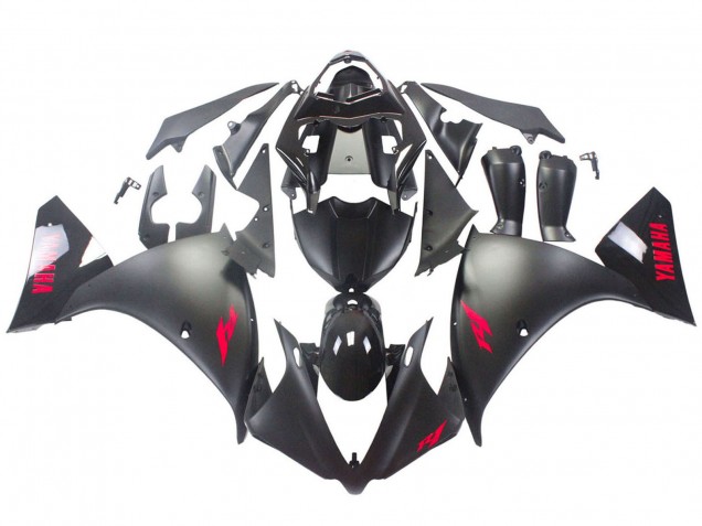 Carene Moto Yamaha YZF 1000 R1 2012-2014 - Nero Lucido Nero Opaco Rosso