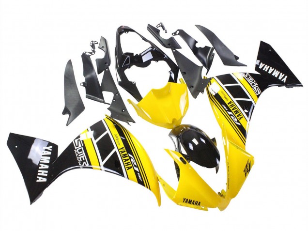 Carene Moto Yamaha YZF 1000 R1 2012-2014 - Giallo Bianco Nero