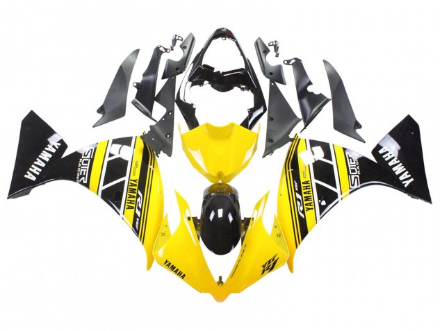 Carene Moto Yamaha YZF 1000 R1 2012-2014 - Giallo Bianco Nero