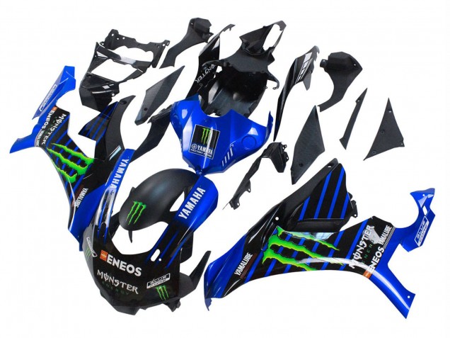 Carene Moto Yamaha YZF 1000 R1 2015-2019 - Blu Nero Opaco Verde Mostro ENEOS