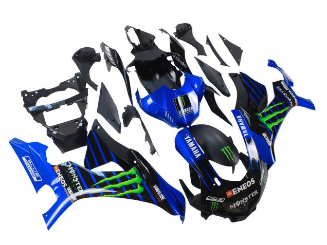 Carene Moto Yamaha YZF 1000 R1 2015-2019 - Blu Nero Opaco Verde Mostro ENEOS