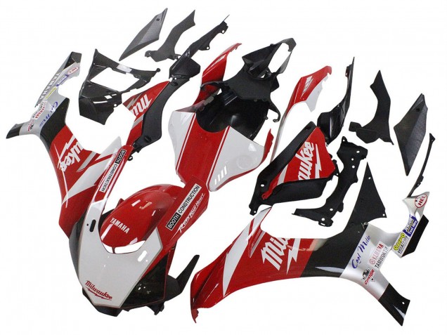 Carene Moto Yamaha YZF 1000 R1 2020-2025 - Bianco Rosso Nero Milwaukee