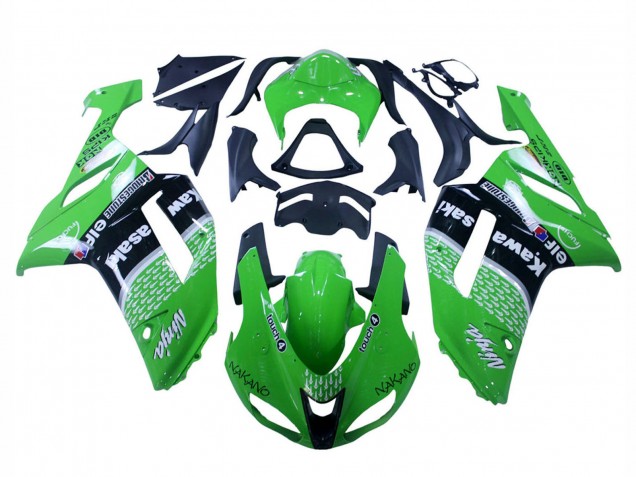 Carene Moto Kawasaki ZX6R 2007-2008 - Verde Nero Ninja