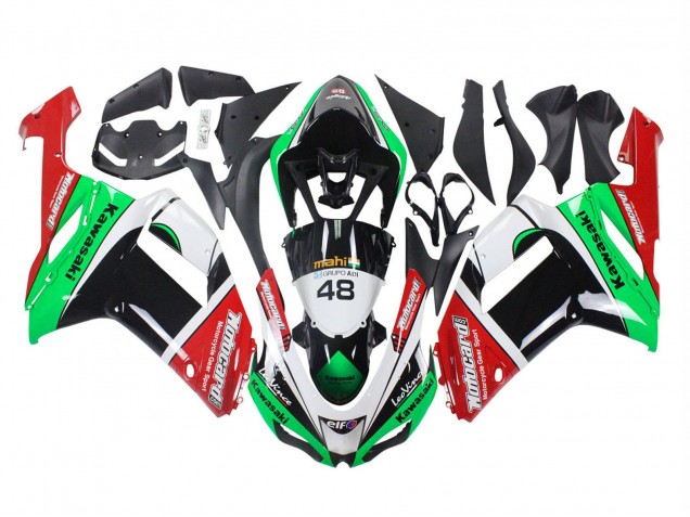 Carene Moto Kawasaki ZX6R 2007-2008 - Verde Rosso