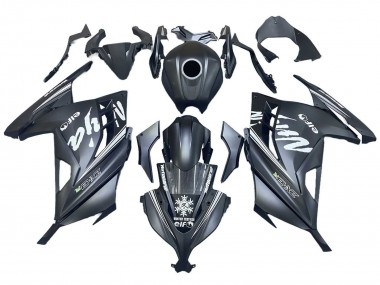 Carene Moto Kawasaki EX300 2013-2017 - Nero Opaco Bianco Elf Nevicare