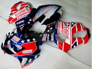 Carene Moto Honda CBR600 F4 1999-2000 - Rosso Bianco Blu Nero Lucido Stella Castrol