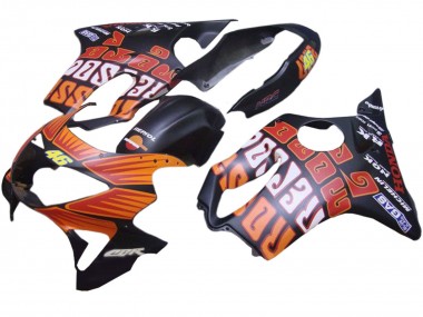 Carene Moto Honda CBR600 F4 1999-2000 - Nero Opaco Arancia Rossi Repsol 46