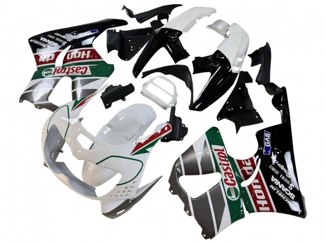 Carene Moto Honda CBR900RR 893 1996-1997 - Bianco Verde Grigio Nero Lucido Castrol
