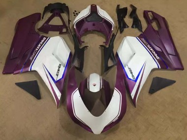 Carene Moto Ducati 848 2007-2014 - Bianco Blu Viola Corse