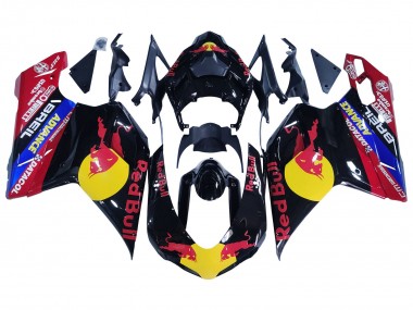 Carene Moto Ducati 848/1098/1198 2007-2014 - Nero Lucido Giallo Blu Red Bull