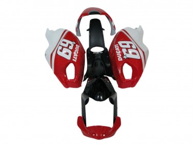 Carene Moto Ducati Monster 696 796 1100 1100S 2008-2012 - Bianco Rosso Nero Lucido 69
