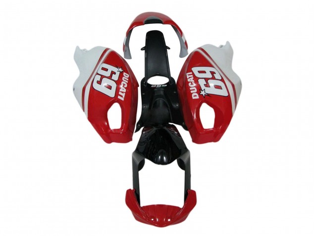 Carene Moto Ducati Monster 696 796 1100 1100S 2008-2012 - Bianco Rosso Nero Lucido 69