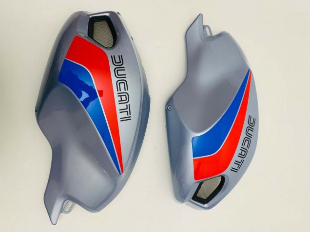 Carene Moto Ducati Monster 696 796 1100 1100S 2008-2012 - Argento Rosso Blu