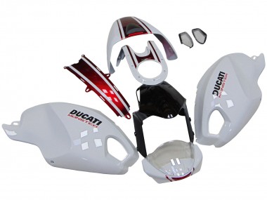Carene Moto Ducati Monster 696 796 1100 1100S 2008-2012 - Bianco Rosso Nero Lucido