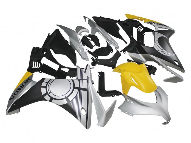 Carene Moto Honda CBR500R 2013-2015 - Argento Giallo Nero Opaco
