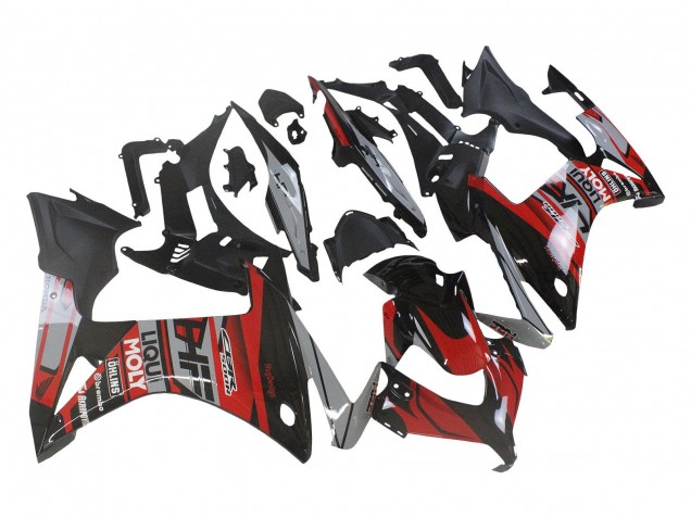 Carene Moto Honda CBR500R 2013-2015 - Rosso Argento Nero Lucido