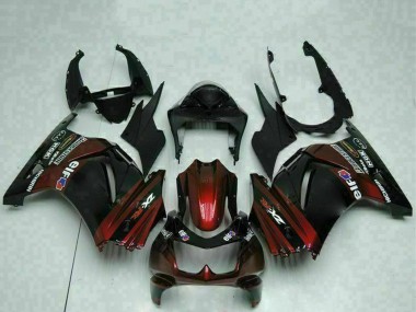 Carene Moto Kawasaki EX250 2008-2012 - Nero Lucido Rosso Bordeaux