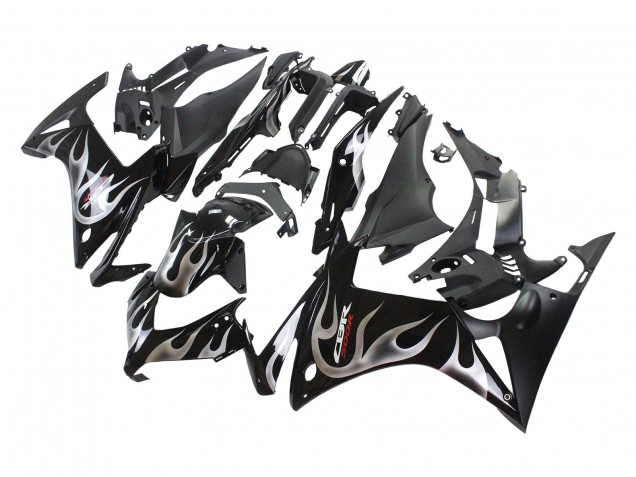 Carene Moto Honda CBR500R 2013-2015 - Nero Lucido Argento Fiamma