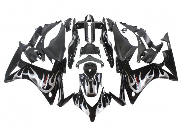 Carene Moto Honda CBR500R 2013-2015 - Nero Lucido Argento Fiamma