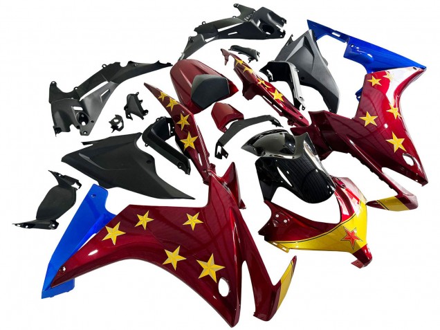 Carene Moto Honda CBR500R 2013-2015 - Rosso Blu Giallo Stella