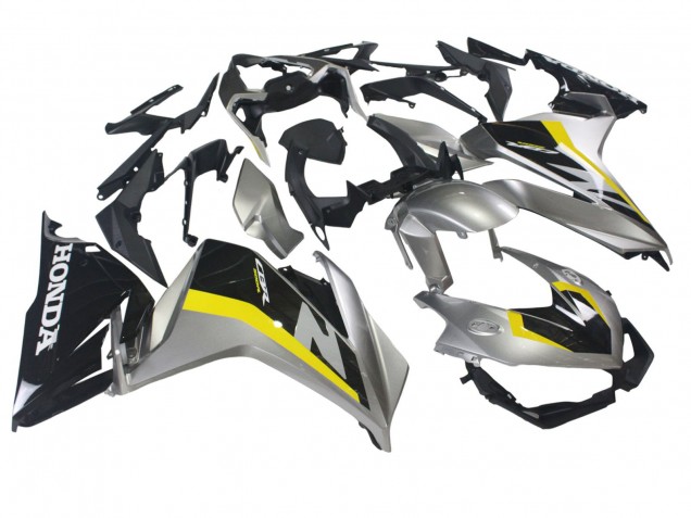 Carene Moto Honda CBR500R 2022-2023 - Argento Giallo Nero Lucido