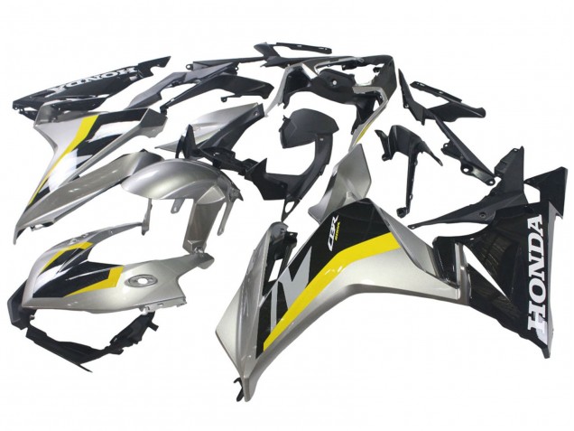 Carene Moto Honda CBR500R 2022-2023 - Argento Giallo Nero Lucido