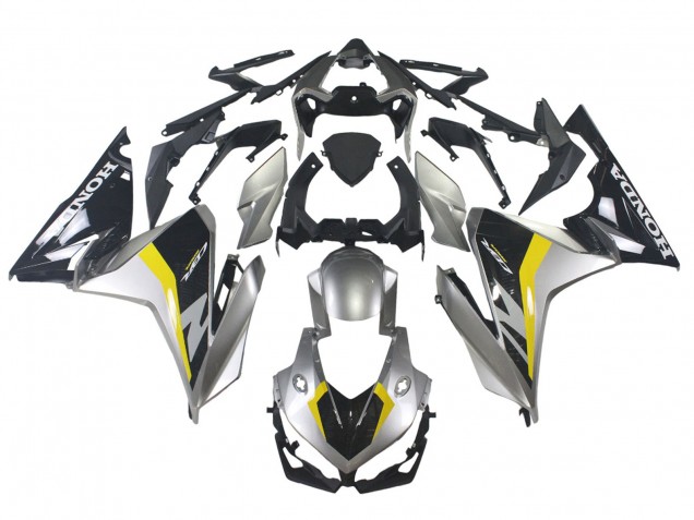 Carene Moto Honda CBR500R 2022-2023 - Argento Giallo Nero Lucido