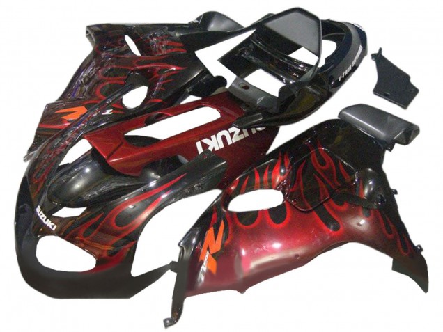 Carene Moto Suzuki TL1000R 1998-2003 - Nero Lucido Rosso Fiamma
