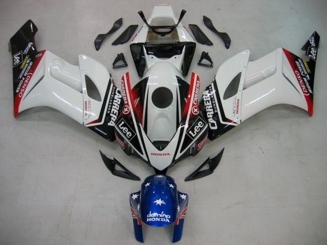 Carene Moto Honda CBR1000RR 2004-2005 - Bianco Blu Rosso Nero Lucido Stella Carrera Lee