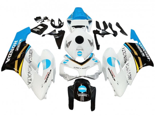 Carene Moto Honda CBR1000RR 2004-2005 - Bianco Azzurro Chiaro Giallo Nero Konica Minolta