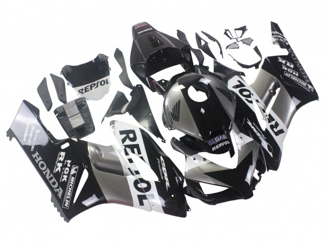 Kit Carena Moto Honda CBR1000RR 2004-2005 - Argento Bianco Nero Lucido Repsol